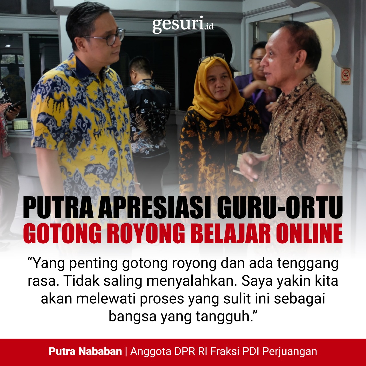 Putra Apresiasi Guru-Ortu Jaktim Gotong Royong Belajar Online